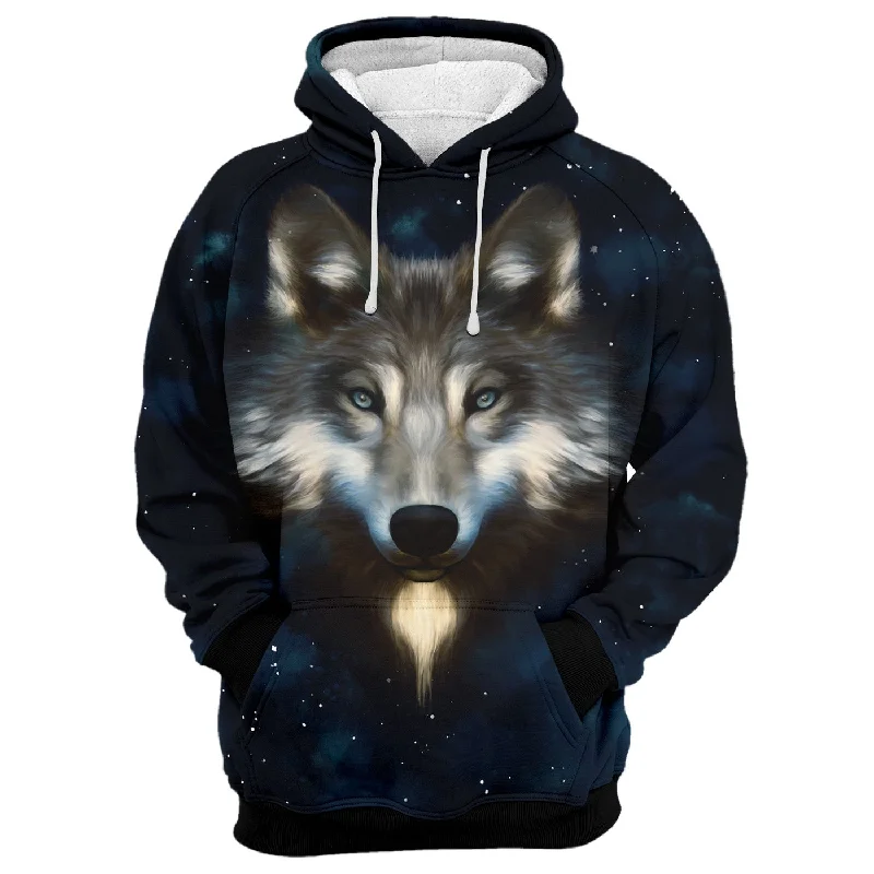 hoodie bright red -Wolf In Night Hoodie