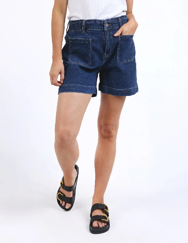 sage green cargo shorts rugged -Lennox Denim Shorts Dark Blue Wash