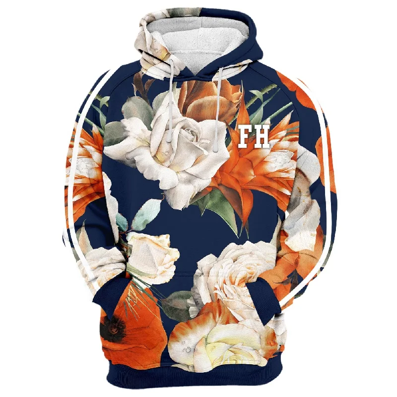 hoodie graphic print -Rose Blossom Hoodie