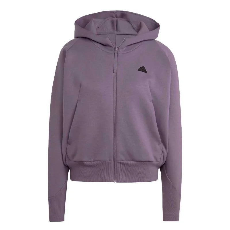 hoodie casual black -adidas - Women's Z.N.E. Full-Zip Hoodie (IN5132)