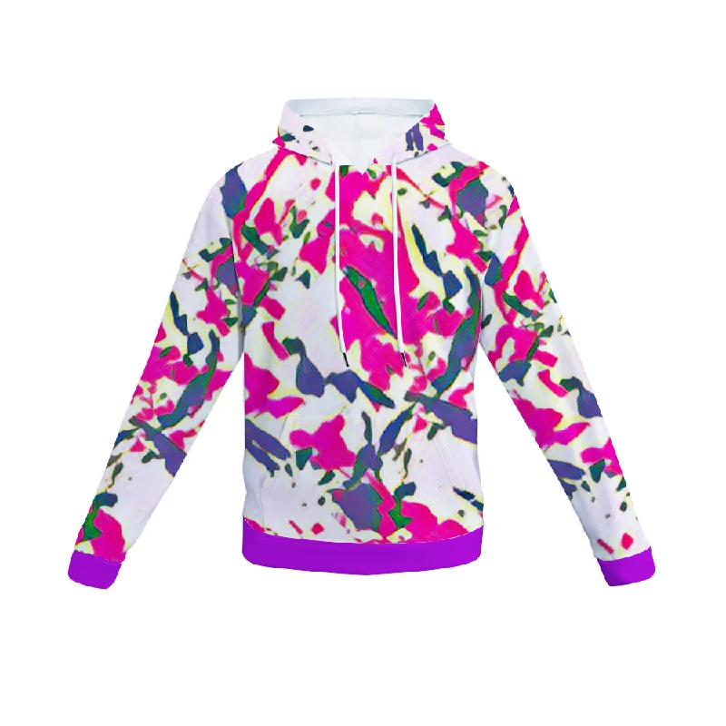 hoodie comfy polyester -Customizable Unisex All Over Print Plush Hoodies with Pockets