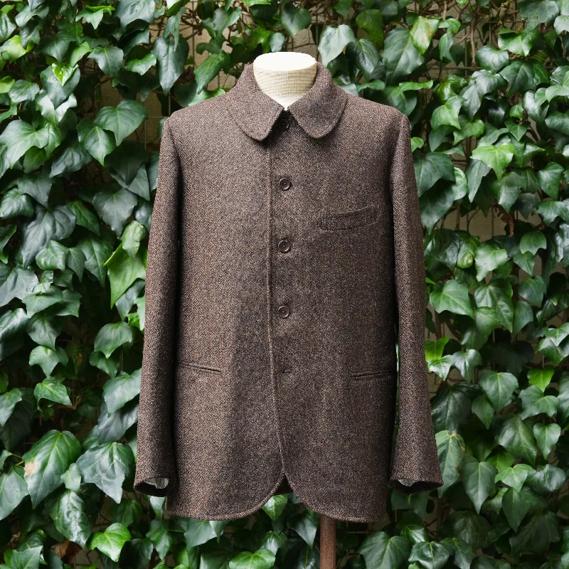 jacket hip pink -ALBERT SHETLAND TWEED HERRING-BONE