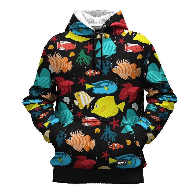 hoodie graphic print -Tropical Fish Hoodie