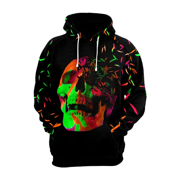 hoodie trendy maroon -Faded Skull Hoodie