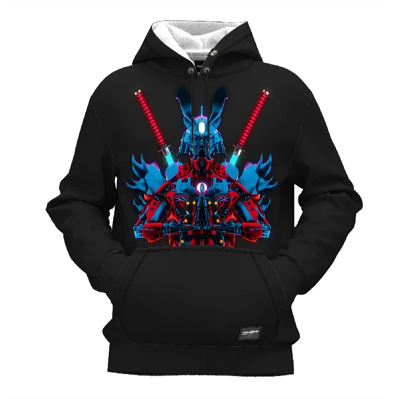 hoodie soft blue -Cyber Samurai Hoodie