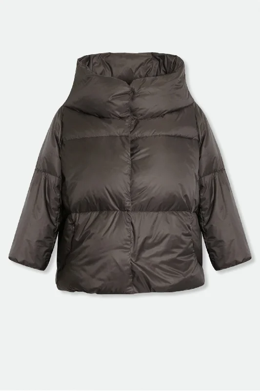 jacket chic purple -TRENTO WIDE COLLAR CROP IN GOOSE DOWN JACKET