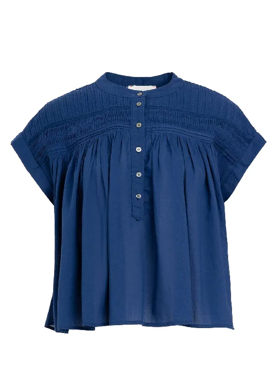 indigo wrap shirts chic -Blouse X5cfc000 Luane Top Marine-Blue