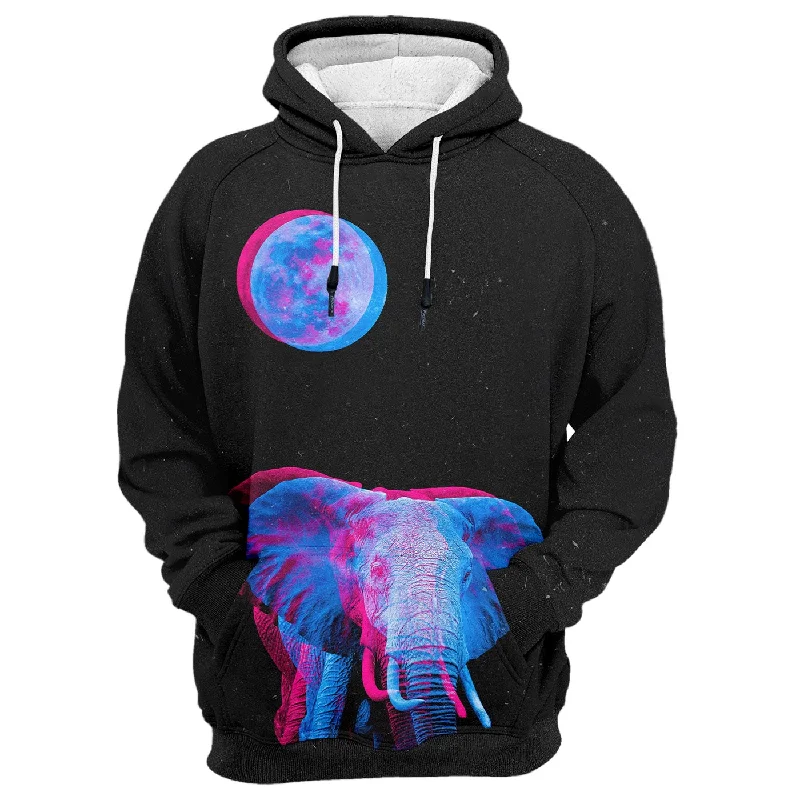 hoodie affordable -Moon Elephant Hoodie