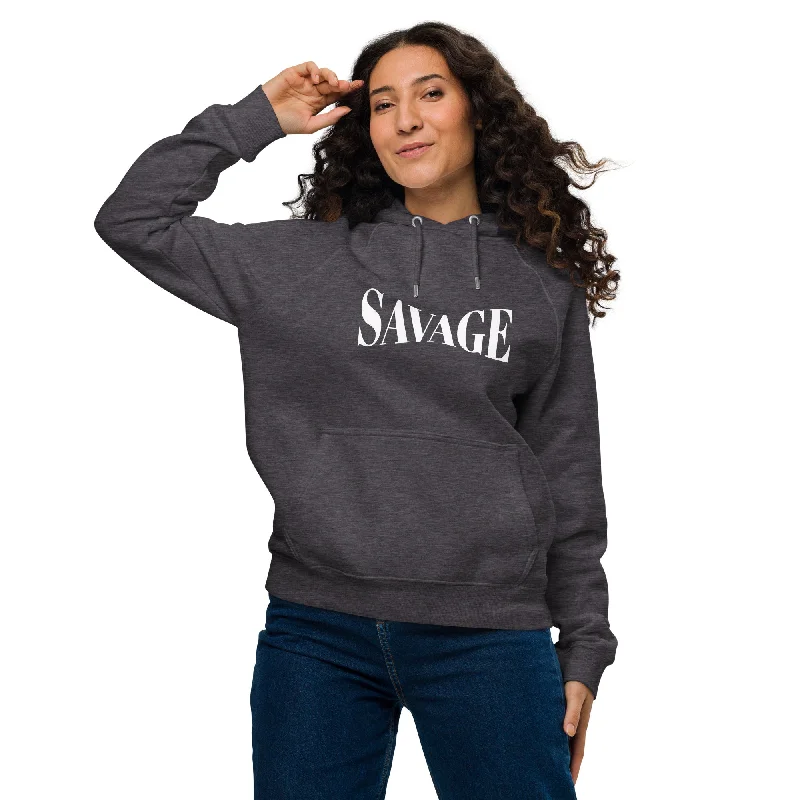 hoodie holiday -Savage Typography Graphic Women Eco Raglan Hoodie