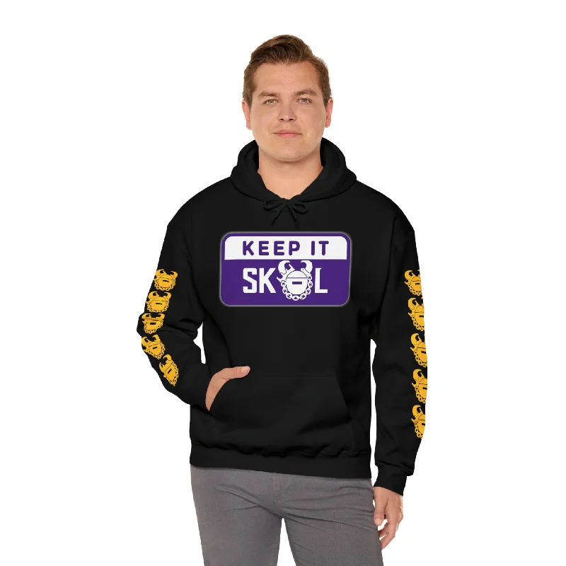 hoodie high neck -Unisex Heavy Blend™ Hooded Sweatshirt - Keep it Simple (Framed) + Game Day Helmet (Sleeves)