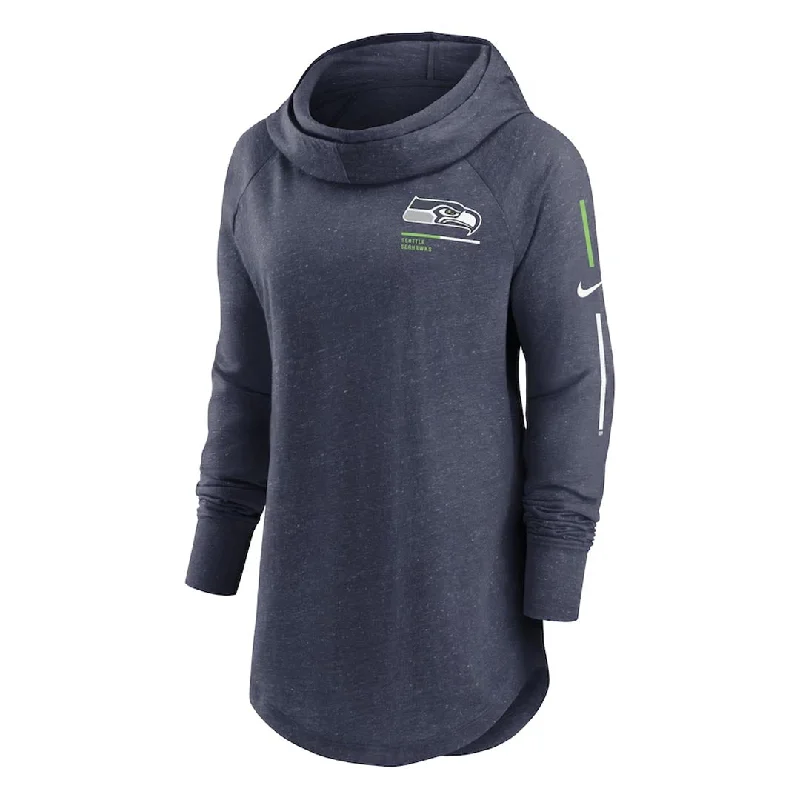 hoodie modern maroon -NFL - Women's Seattle Seahawks Minimal Statement Funnel Neck Hoodie (NKZE 41S 78 0Z8)