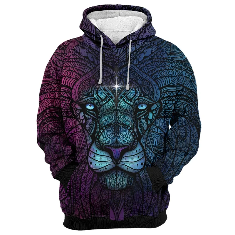 hoodie cozy fleece -Sneaking Lion Unisex Hoodie