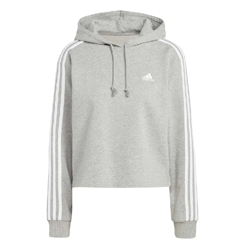 hoodie neutral -adidas - Women's Essentials 3 Stripes French Terry Crop Hoodie (IC9910)