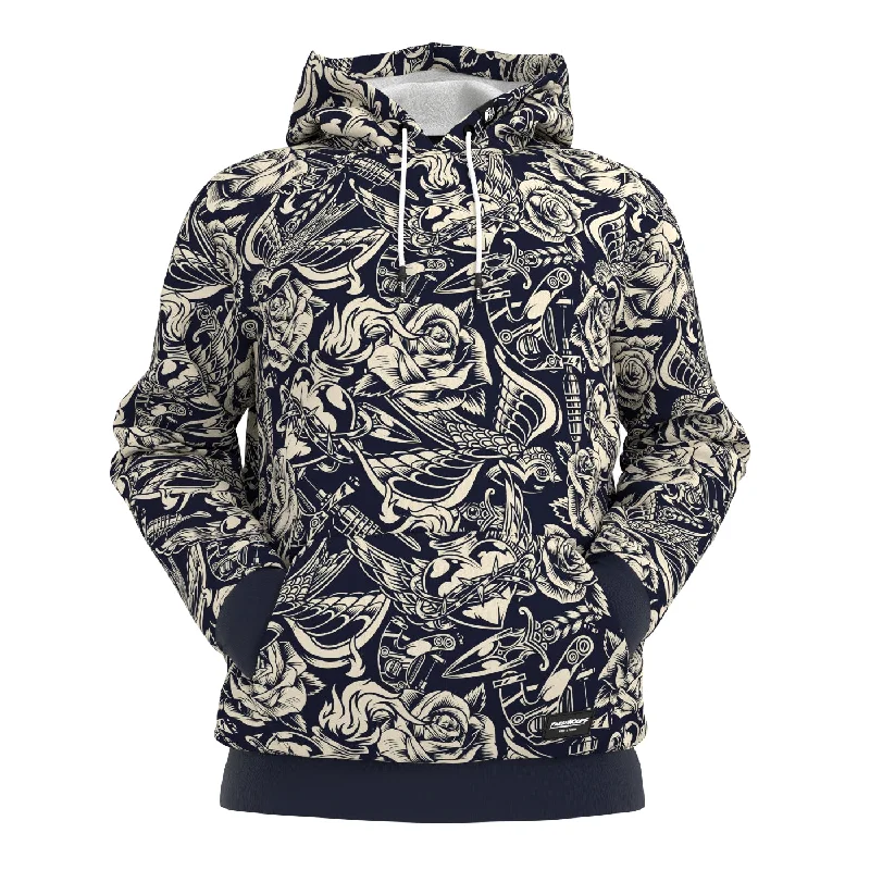 hoodie cozy cream -Tattoo Pattern Hoodie