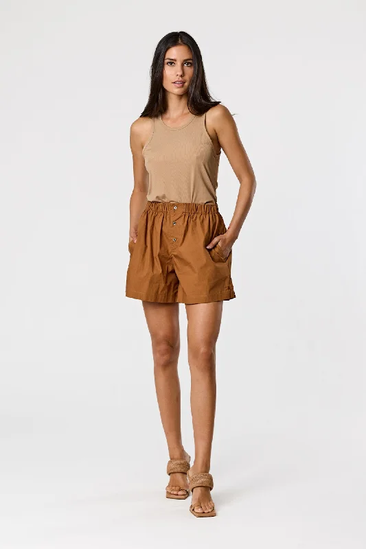 maroon cargo shorts versatile -LEIGHTON SHORT - TOBACCO