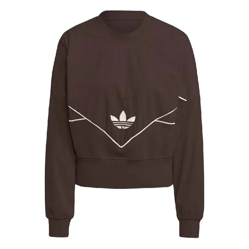 sweatshirts toasty blue -adidas - Women's Corduroy Mix Material Sweatshirt (II8082)