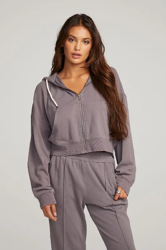 hoodie soft charcoal -Abilene Purple Sage  Zip Up Hoodie