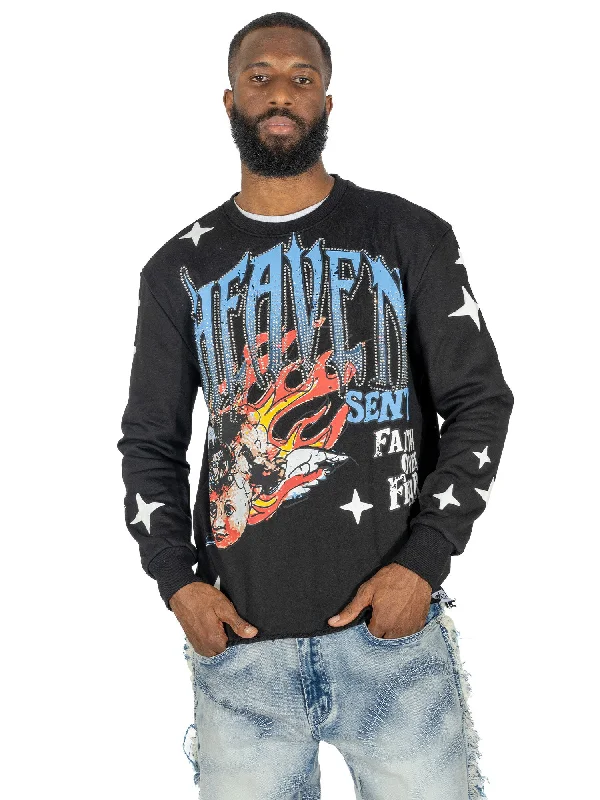 sweatshirts hip navy -F4330 Heaven Sent Crewneck Sweatshirt - Black