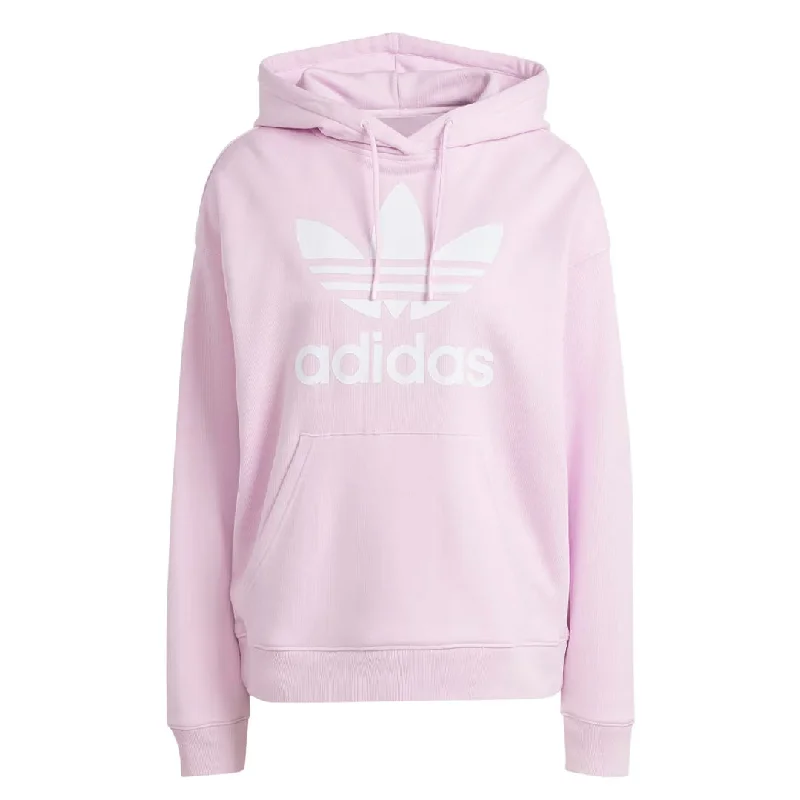 hoodie loose white -adidas - Women's Adicolor Trefoil Hoodie (IK6472)