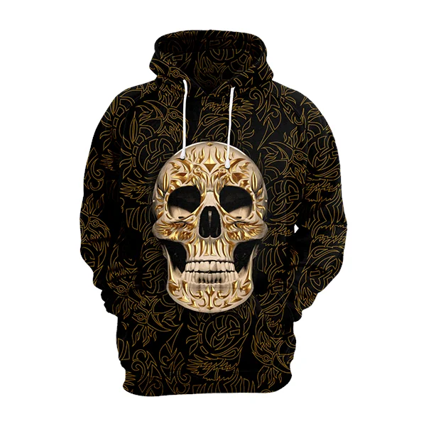 hoodie bold black -Carved Skull Hoodie