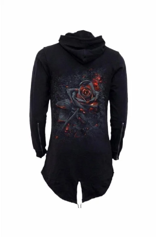 hoodie casual fit -Burnt Rose - Ladies Fish Tail Full Zip Hoody - Zip Sleeve