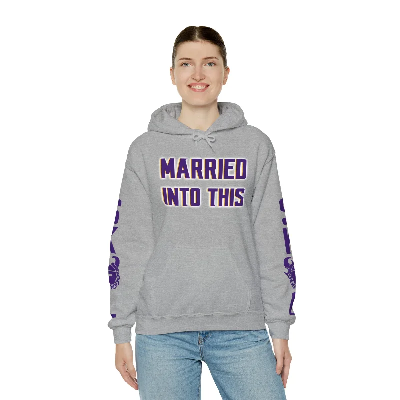 hoodie modern fabric -Unisex Heavy Blend™ Hooded Sweatshirt - Married Into This + Original (Sleeves)