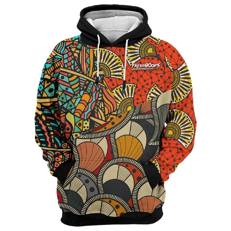 hoodie cozy black -African Pattern Hoodie