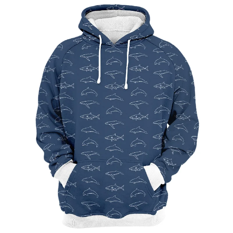 hoodie elegant pattern -Shark Attack Hoodie