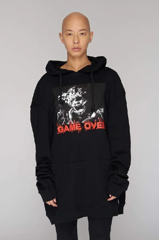 hoodie trendy cotton -Game Over Hooded Sweatshirt - Unisex