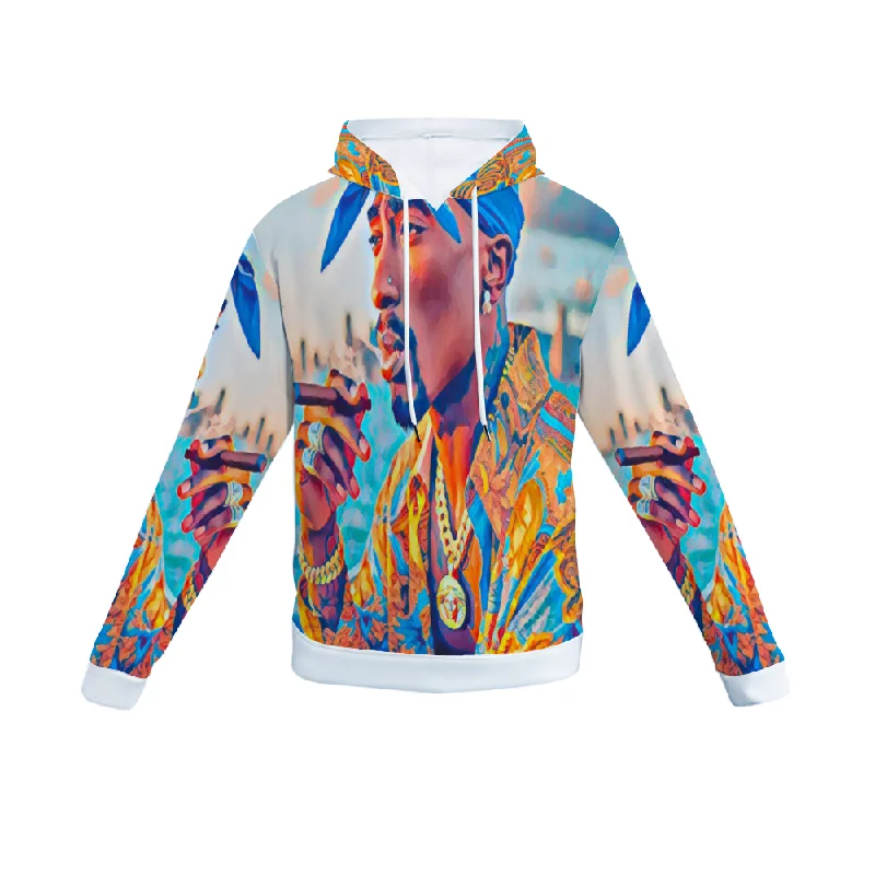 hoodie elegant blue -Customizable Unisex All Over Print Plush Hoodies with Pockets