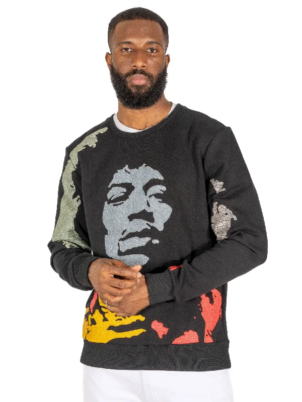 sweatshirts refined maroon -F4789 Hendrix 2024 Crewneck Sweatshirt - Black