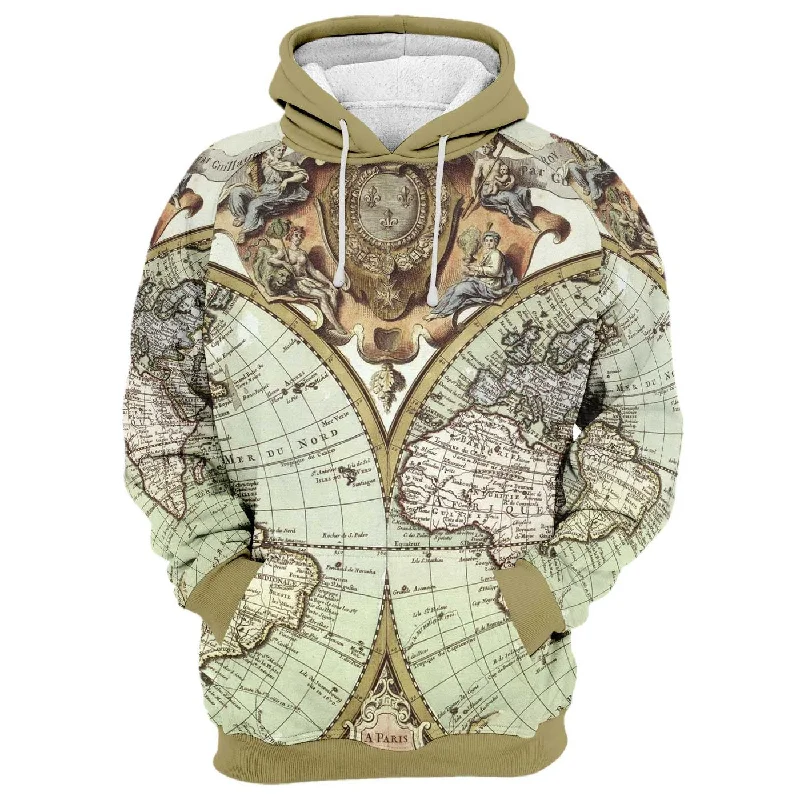 hoodie fall -Map A Paris Hoodie