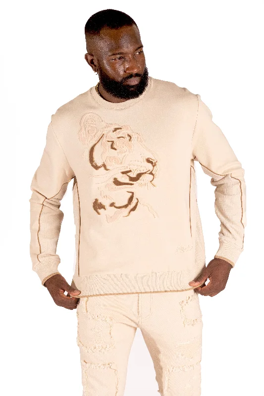 sweatshirts silky forest -M4358 Gabana Tiger Sweatshirt - Khaki we