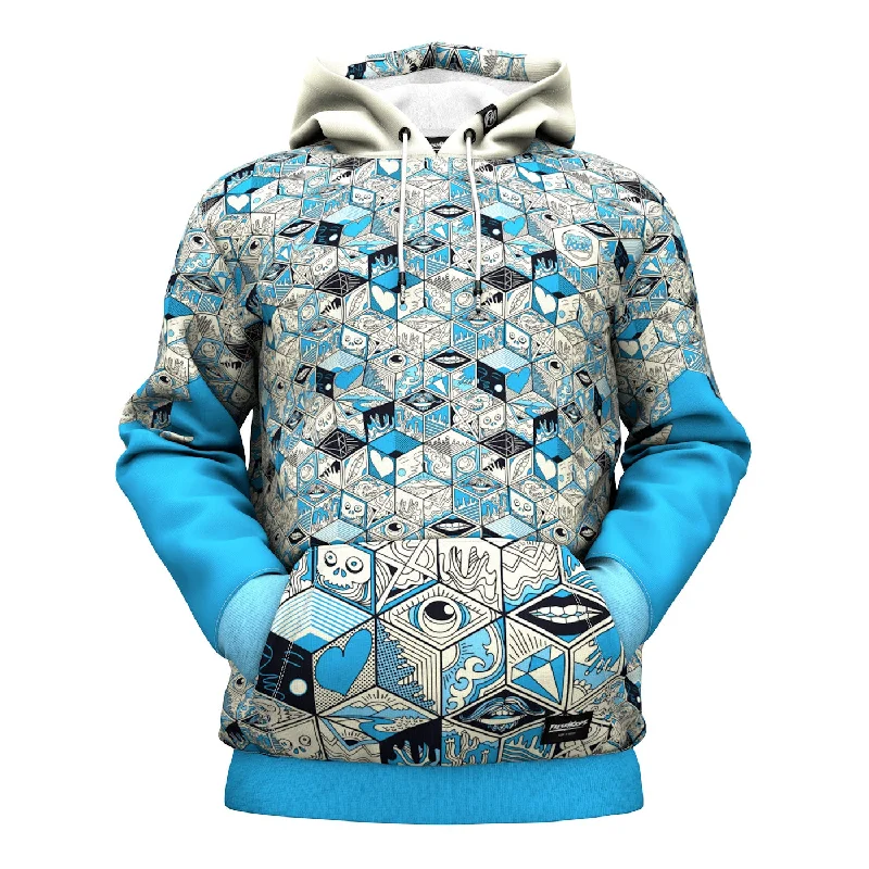 hoodie modern blue -Pop Up Cube Hoodie