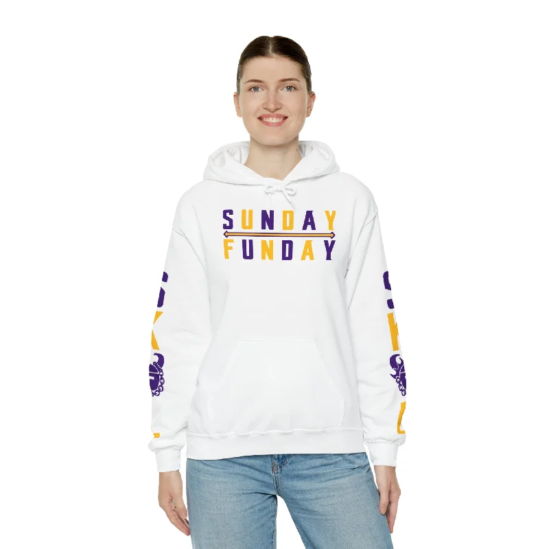 hoodie modern brown -Unisex Heavy Blend™ Hooded Sweatshirt - Sunday FUNday + Original (Sleeves)