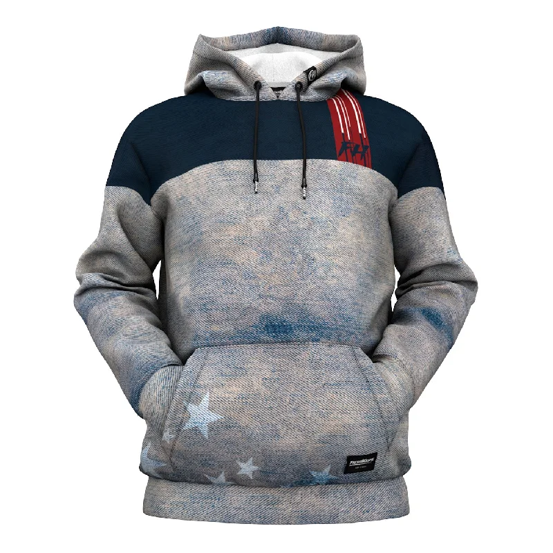 hoodie trendy cotton -Starry Denim Hoodie