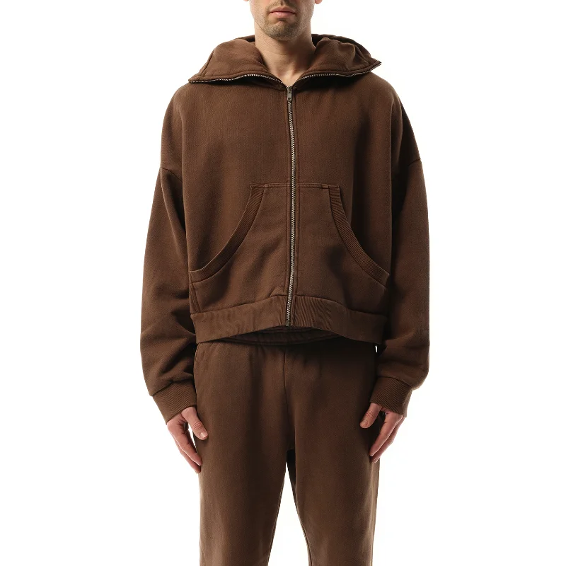 hoodie plush -Full Zip Hoodie in Brunette