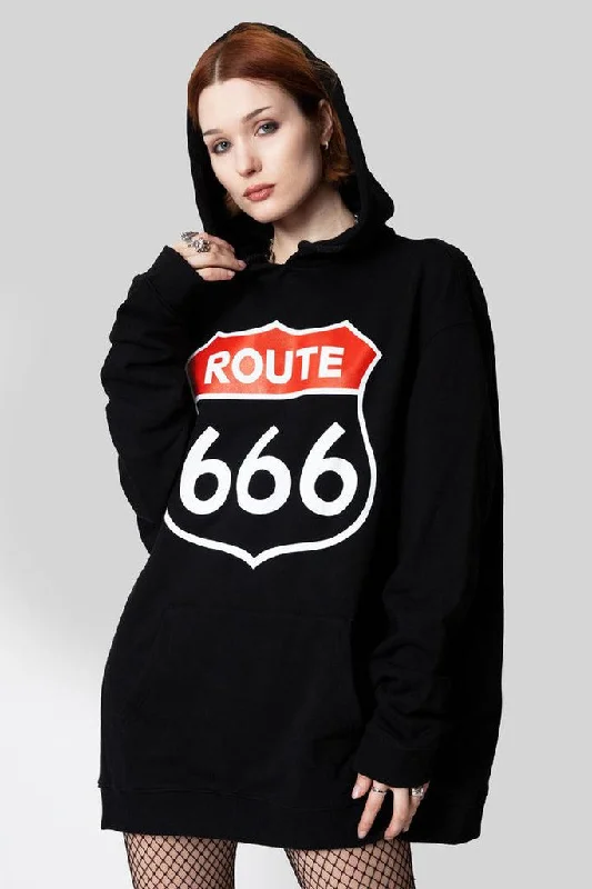 hoodie elegant fit -Route 666 - Oversize Hooded Sweat - Unisex