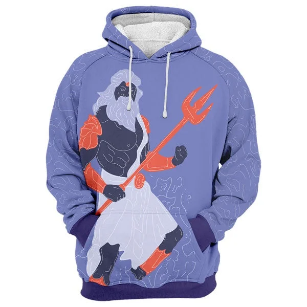 hoodie bold fabric -Poseidon Vivid  Hoodie