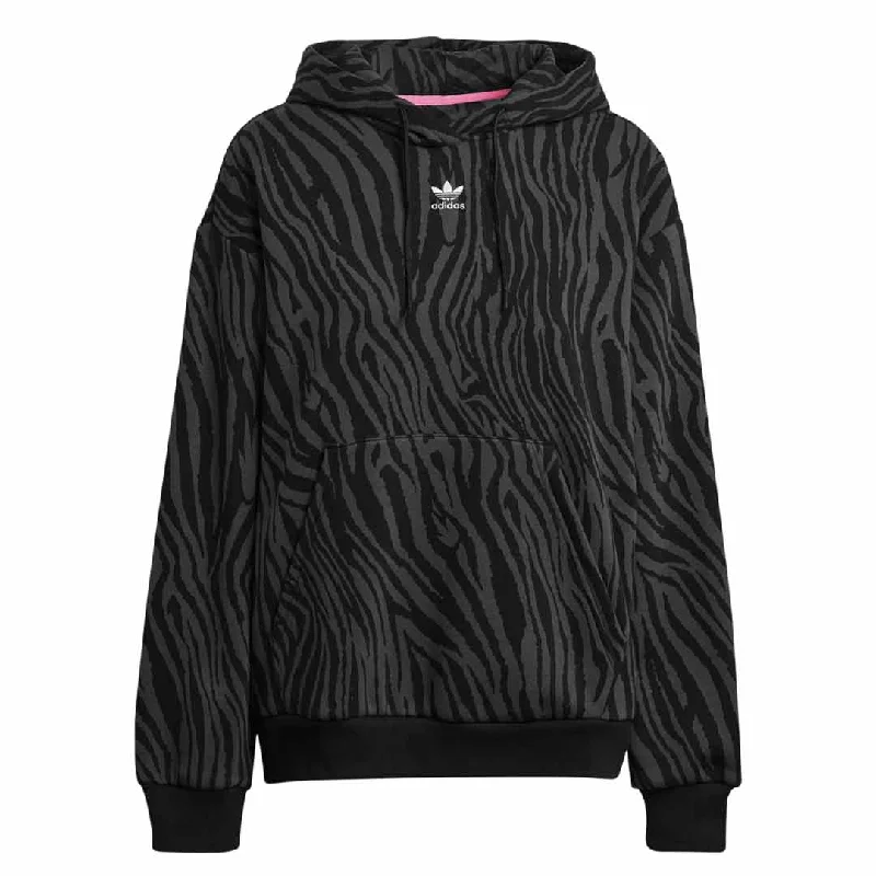 hoodie modern olive -adidas - Women's Allover Zebra Animal Print Essentials Hoodie (IJ5604)