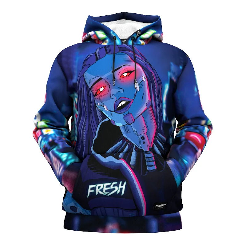 hoodie neutral design -Cyber Girl Hoodie