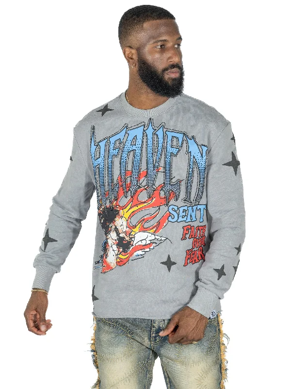 sweatshirts cool navy -F4330 Heaven Sent Crewneck Sweatshirt - Gray