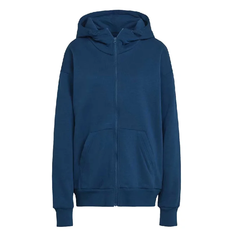 hoodie neutral polyester -adidas - Women's Studio Lounge Fleece Full-Zip Hoodie (HN0687)