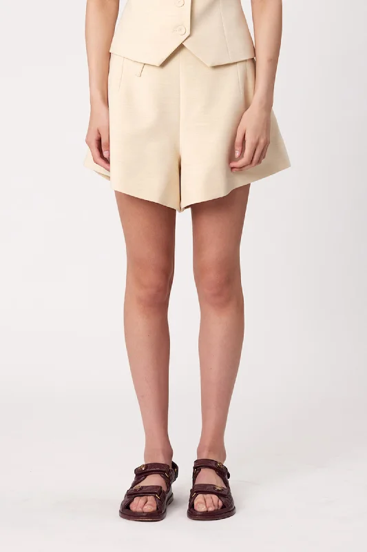 sage green culottes shorts stylish -ARLO SHORTS - BONE