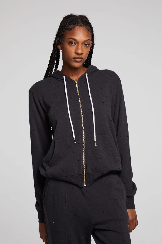 hoodie cotton -Lex Licorice Zip Up Hoodie