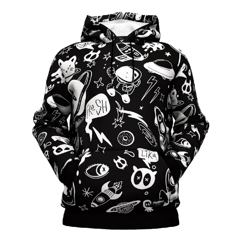 hoodie comfy fit -Space Doodles Hoodie