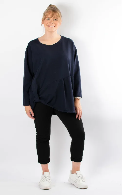 sweatshirts vintage cut -Loop Side Sweatshirt | Navy