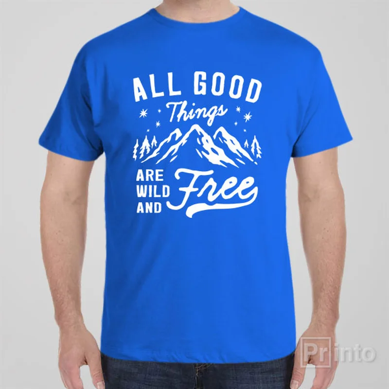 indigo lightweight t-shirts summer -All good things wild and free - T-shirt