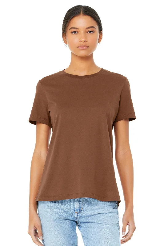 taupe longline t-shirts modern -Bella + Canvas Womens Relaxed Jersey Short Sleeve Crewneck T-Shirt - Chestnut Brown