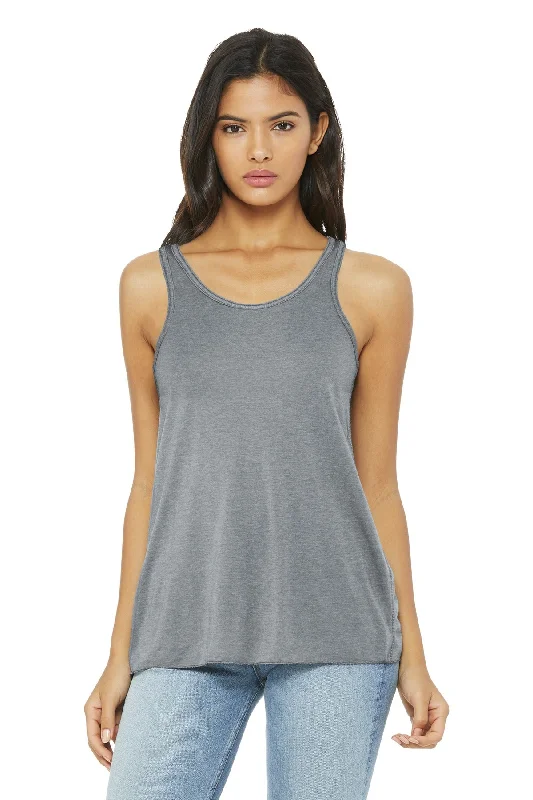 khaki cropped t-shirts chic -BELLA+CANVAS Women's Flowy Racerback Tank. BC8800